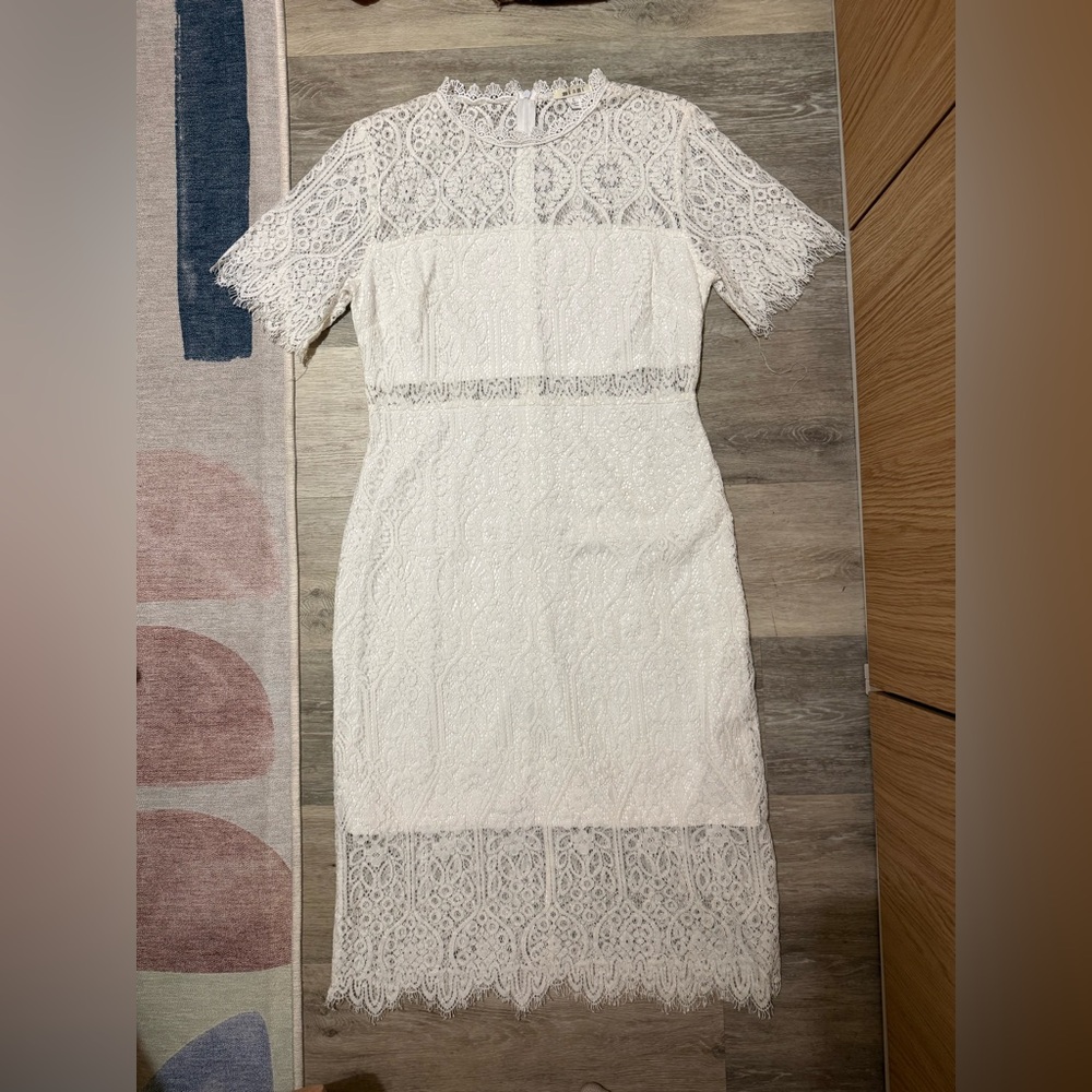 Miami White Lace Midi Dress